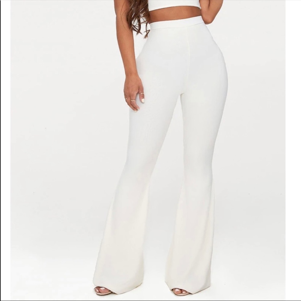 Pretty little things white flare pants